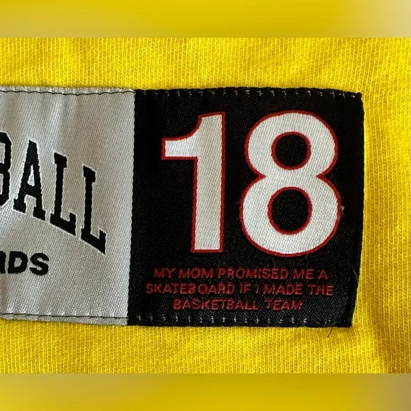 Basketball Skateboards Long Sleeve T-shirt - Yellow / Black, Medium - Picture 5 of 6
